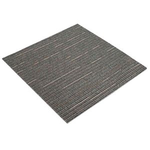 vidaXL Azulejo de alfombra Rayado Marr&oacute;n Oscuro 50 x 50 cm 20 uds.
