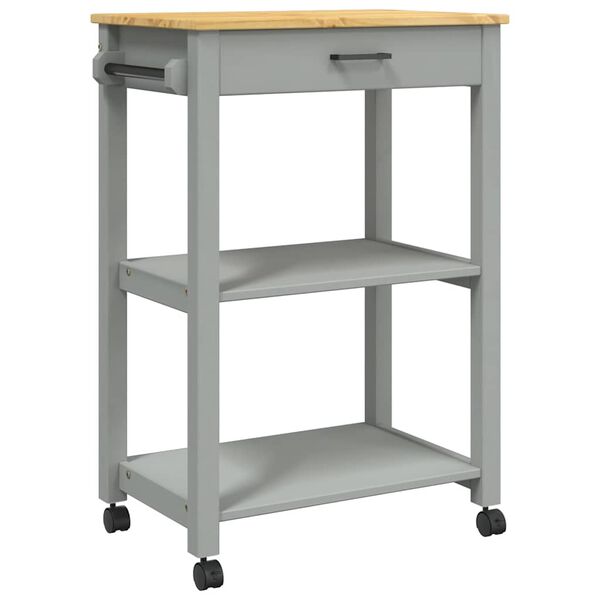 vidaXL Carrito de cocina MONZA madera maciza de pino 60x40x88,5 cm
