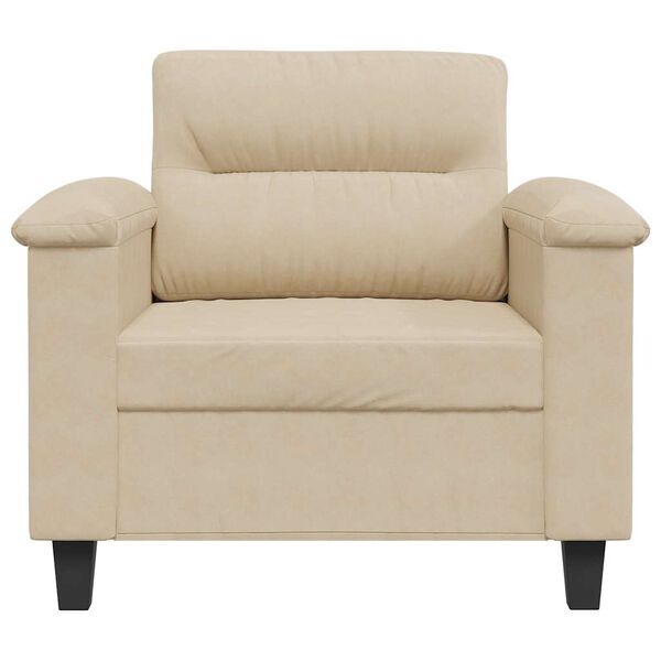 vidaXL Sill&oacute;n de tela de microfibra color crema 60 cm