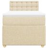 vidaXL Cama box spring con colch&oacute;n tela color crema 80x200 cm