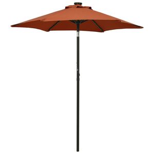 vidaXL Sombrilla de jard&iacute;n con luces LED aluminio terracota 200x211 cm