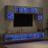 vidaXL Muebles TV pared con LED 6 pzas madera ingenier&iacute;a gris Sonoma