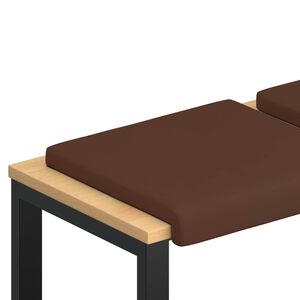 vidaXL Coj&iacute;n de banco 4 uds. Cuero sint&eacute;tico Marr&oacute;n Profundidad 35 cm