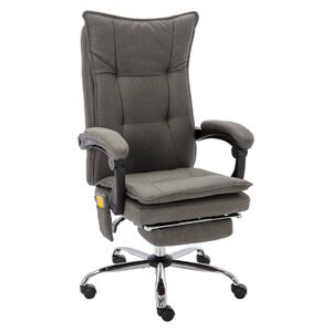 vidaXL Silla de oficina de masaje de tela gris
