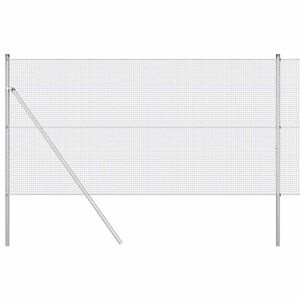 vidaXL Poste de Valla Plateado