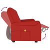vidaXL Sillón reclinable de masaje 3 plazas cuero sintético rojo tinto
