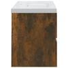 vidaXL Mueble de ba&ntilde;o con lavabo madera contrachapada roble ahumado