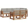 vidaXL Conjunto de sof&aacute;s de exterior 7 uds. Gris Natural y Claro