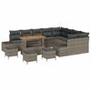 vidaXL Conjunto de sof&aacute;s de jard&iacute;n 13 uds. Gris rat&aacute;n sint&eacute;tico