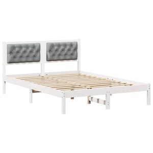 vidaXL Estructura de cama con cabecera Gris Claro 140 x 200 cm