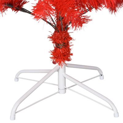 vidaXL Árbol de Navidad artificial con soporte PVC rojo 180 cm
