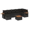 vidaXL Set de sof&aacute;s de jard&iacute;n 8 piezas y cojines rat&aacute;n sint&eacute;tico negro