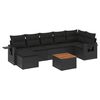 vidaXL Set de sof&aacute;s de jard&iacute;n 8 piezas y cojines rat&aacute;n sint&eacute;tico negro