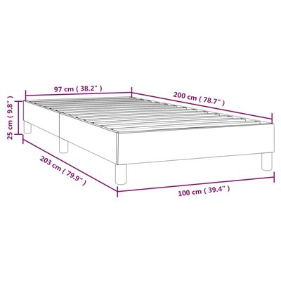 vidaXL Estructura de cama box spring tela gris oscuro 100x200 cm