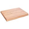 vidaXL Tablero mesa madera tratada borde natural marr&oacute;n 60x50x(2-6) cm