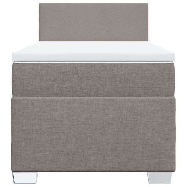 vidaXL Cama box spring con colch&oacute;n tela gris taupe 80x200 cm