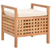 vidaXL Banco de almacenamiento de madera maciza de nogal 49x48x49 cm