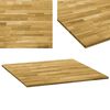 vidaXL Tablero de mesa cuadrado madera maciza de roble 23 mm 80x80 cm