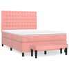 vidaXL Cama box spring con colch&oacute;n terciopelo rosa 140x190 cm