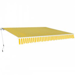 vidaXL Toldo plegable de operaci&oacute;n manual 600 cm amarillo y blanco