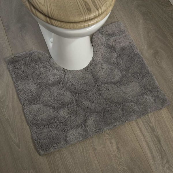 Sealskin Alfombra para contorno lavabo Pebbles algod&oacute;n gris 50x60 cm
