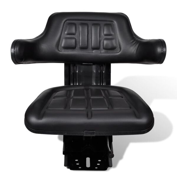 vidaXL Asiento de tractor con suspensión negro