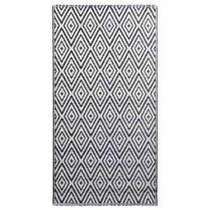 vidaXL Alfombra de exterior ARAKIL blanca y negra 120x180 cm PP
