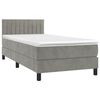 vidaXL Cama box spring con colch&oacute;n terciopelo gris claro 90x190 cm
