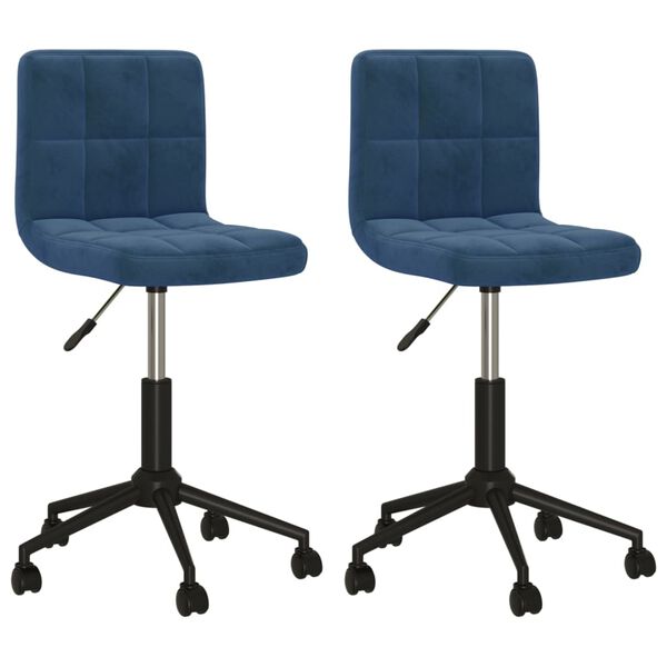 vidaXL Sillas de comedor giratorias 2 unidades terciopelo azul