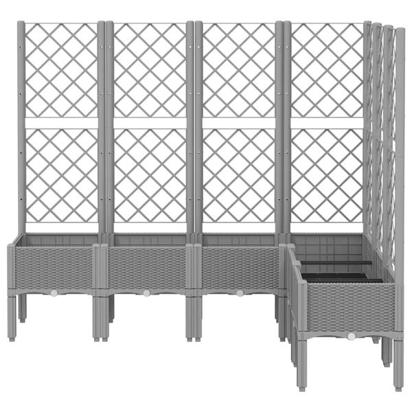 vidaXL Jardinera con enrejado PP gris claro 160x120x142 cm