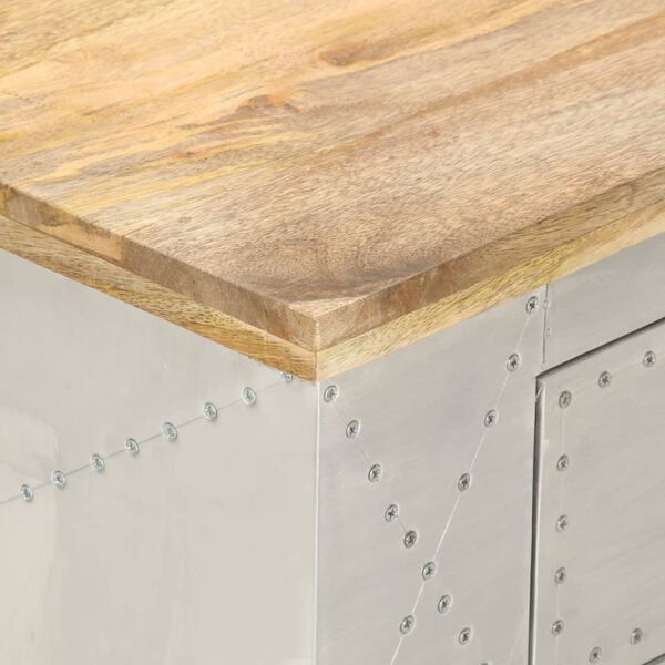 vidaXL Mesa de centro de aviador madera maciza de mango 100x50x36 cm