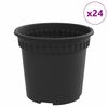 vidaXL Maceta Redonda para Flores 24 uds. Negro &Oslash; 15 x 12 cm Pl&aacute;stico
