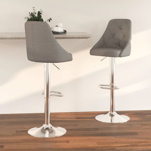 vidaXL Taburetes de cocina 2 unidades tela gris oscuro