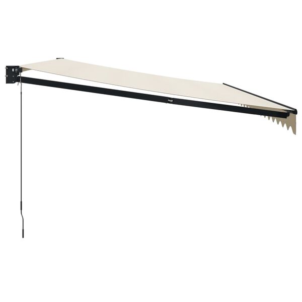 vidaXL Toldo retr&aacute;ctil aluminio y tela color crema 5x3 m
