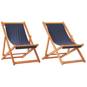 vidaXL Sillas plegables, 2 unidades, tela azul