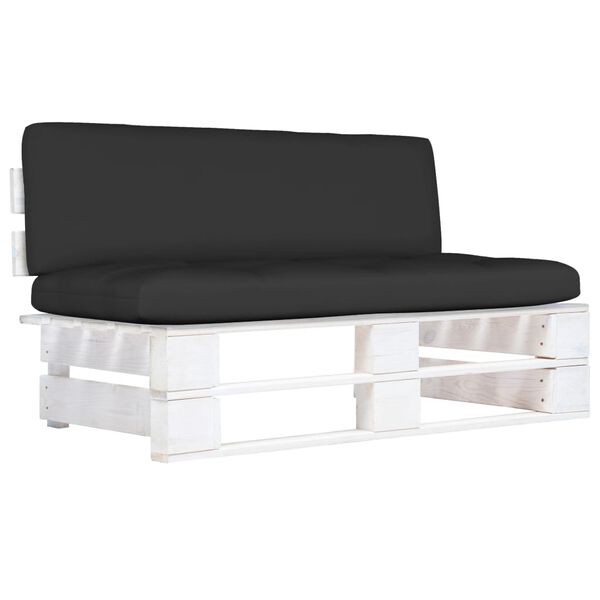 vidaXL Sof&aacute; central de palets de jard&iacute;n madera pino impregnada blanca
