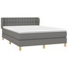 vidaXL Cama box spring con colch&oacute;n tela gris oscuro 140x190 cm