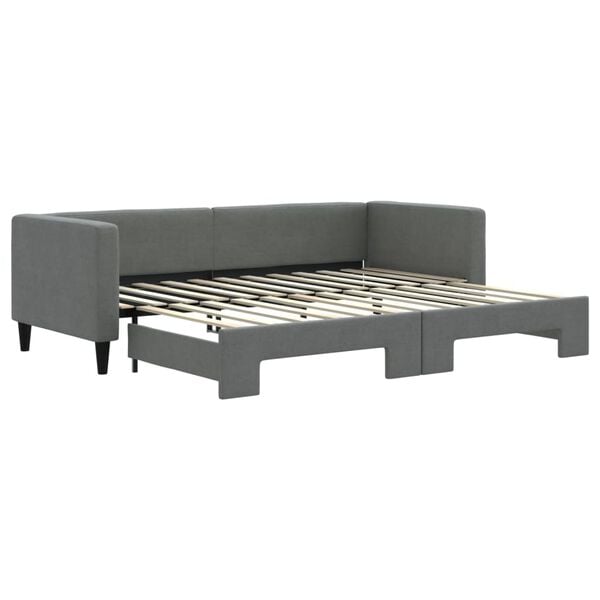vidaXL Sofá cama nido tela gris oscuro 80x200 cm