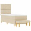 vidaXL Cama tipo Box Spring con colch&oacute;n Crema 80 x 200 cm tela