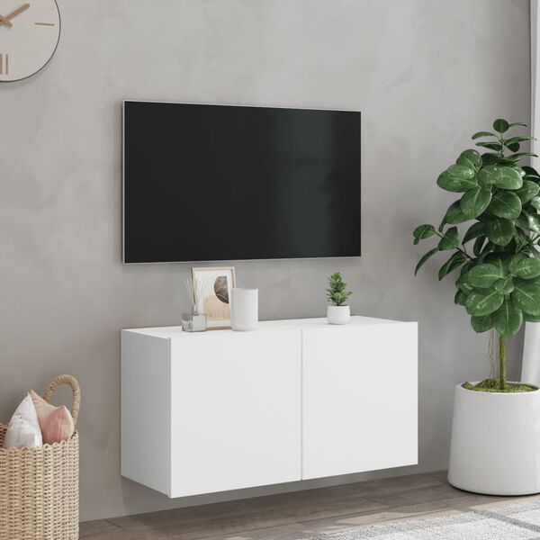 vidaXL Mueble para TV de pared blanco 80x30x41 cm