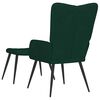 vidaXL Sill&oacute;n de relax con taburete terciopelo verde oscuro