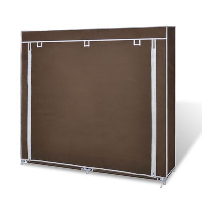 vidaXL Zapatero de tela con cubierta marrón 115x28x110 cm