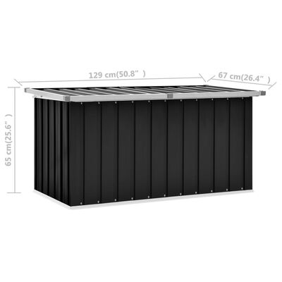 vidaXL Caja de almacenaje para jardín gris antracita 129x67x65 cm