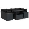 vidaXL Set de sof&aacute;s de jard&iacute;n 7 pzas con cojines rat&aacute;n sint&eacute;tico negro