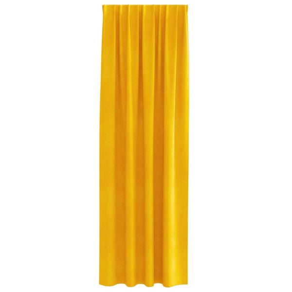 vidaXL Cortinas opacas 2 pcs Amarillo Mostaza 140 x 245 cm Terciopelo