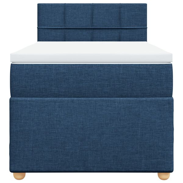 vidaXL Cama box spring con colch&oacute;n tela azul 100x200 cm