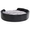 vidaXL Cama para perros felpa y cuero sint&eacute;tico negro gris 99x89x21 cm
