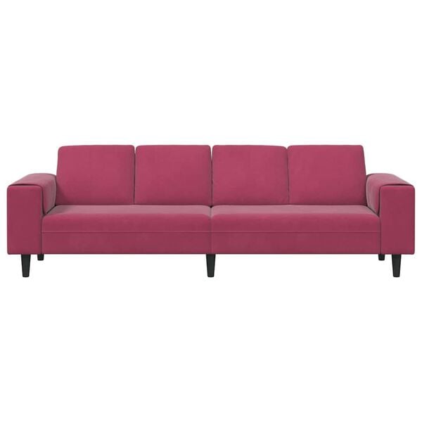 vidaXL Sof&aacute; de sala Rojo vino 250 x 77 x 76 cm