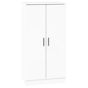 vidaXL Zapatero madera contrachapada blanco brillo 55x35x108 cm