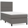 vidaXL Cama box spring con colch&oacute;n cuero sint&eacute;tico gris 100x200 cm